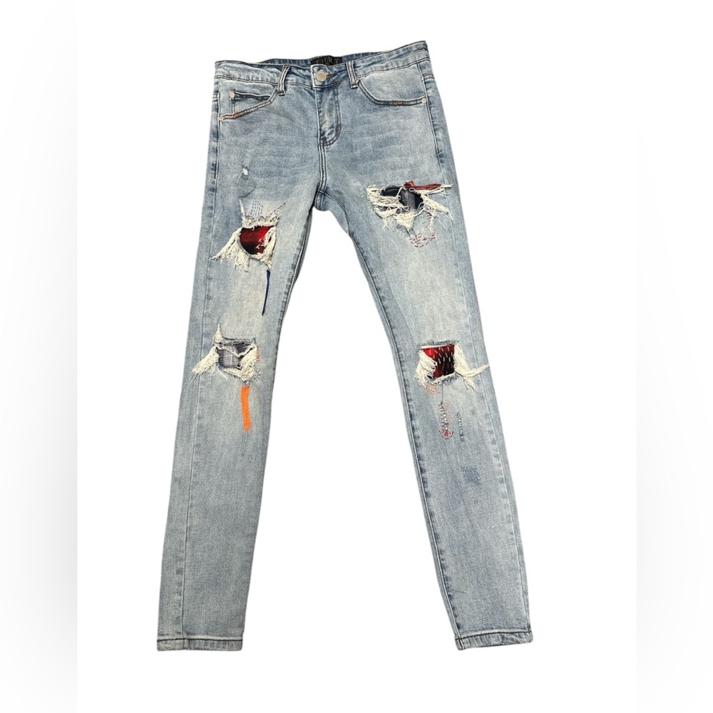 THRT Skinny Slim Patched Denim